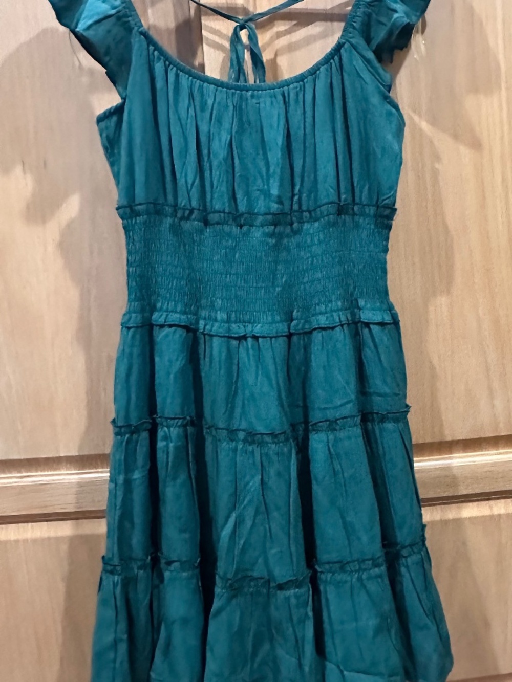 Tiered dress with ruffled straps